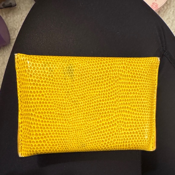 Yellow Snakeskin Card Wallet - Picture 2 of 7